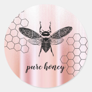 Honingbijenverkoper Apiarist Roos Gold Ronde Sticker
