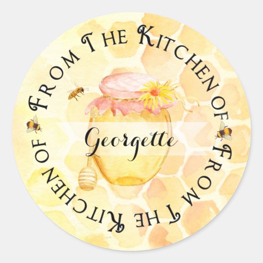 Honingbliketiket Ronde Sticker (Voorkant)