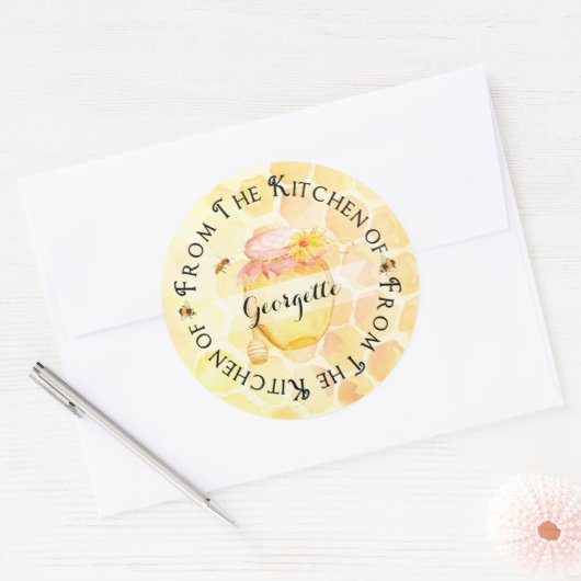 Honingbliketiket Ronde Sticker (Envelop)