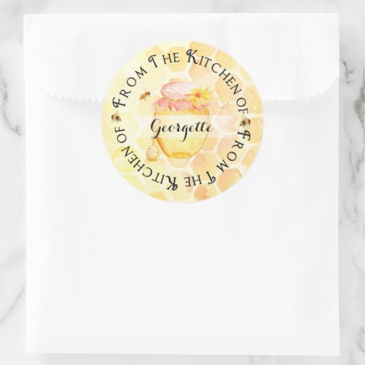 Honingbliketiket Ronde Sticker (Tas)