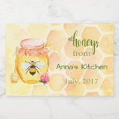 Honingbliketiket Voedselcontainer Etiket (Enkel label)