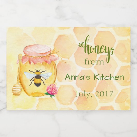 Honingbliketiket Voedselcontainer Etiket (Enkel label)