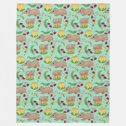 Honingbuidelmuis Fleece Deken (Voorkant)