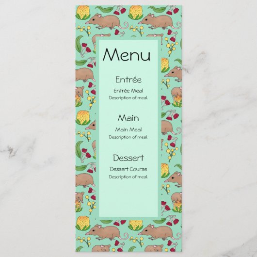 Honingbuidelmuis Menu (Voorkant)