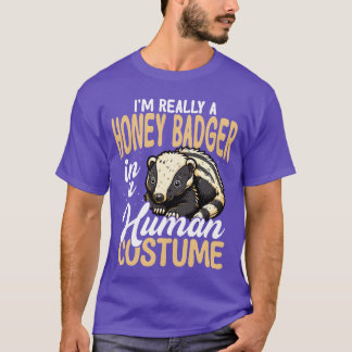 Honingdas in menselijke kostuum Grappige vintage T-shirt