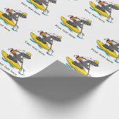 Honingdas wit water kajakken cadeaupapier (Hoek)