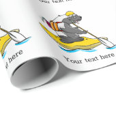 Honingdas wit water kajakken cadeaupapier (Rol Hoek)