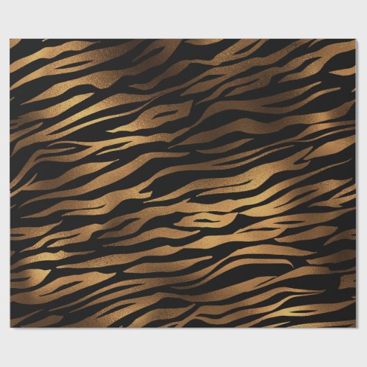 Honingdiepzeepijpige zwarte tijger cadeaupapier (Vlak)