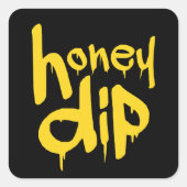 honingdip vierkante sticker (Voorkant)
