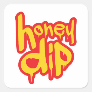 honingdip vierkante sticker