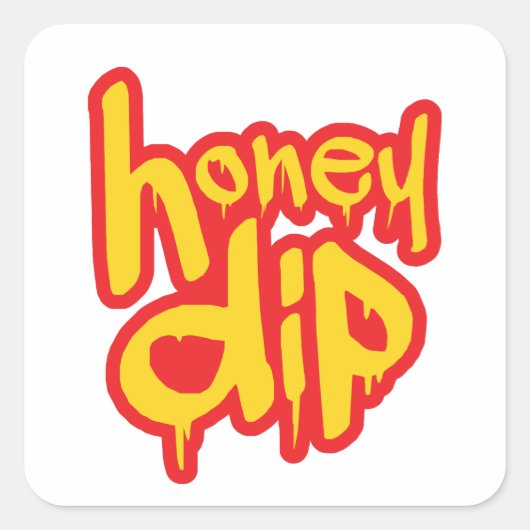 honingdip vierkante sticker (Voorkant)