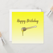Honingdipper Flat Greeting Birthday Kaart (Voorkant / Achterkant in situ)