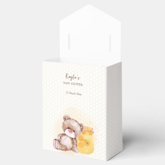 Honingdradenbeer wacht vroeg op baby shower bedankdoosjes (Geopend)