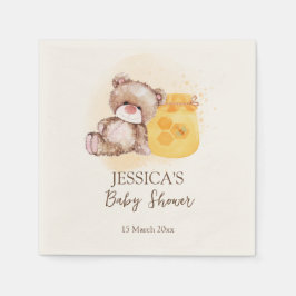 Honingdradenbeer wacht vroeg op baby shower servet