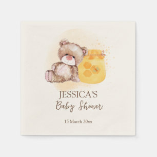 Honingdradenbeer wacht vroeg op baby shower servet