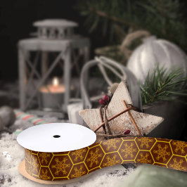 Honingdruk in warme tonnen satijnen lint