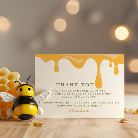 Honingdruppelbloem bij vrijgezellenfeest bedankkaart