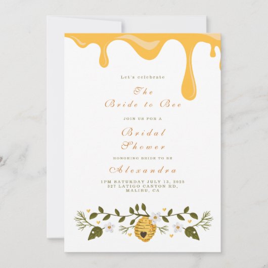 Honingdruppelbloem bij vrijgezellenfeest kaart (Voorkant)