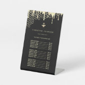 honingdruppels Queen bee logo prijslijst Reclamebord Met Voetstuk (Voorkant)