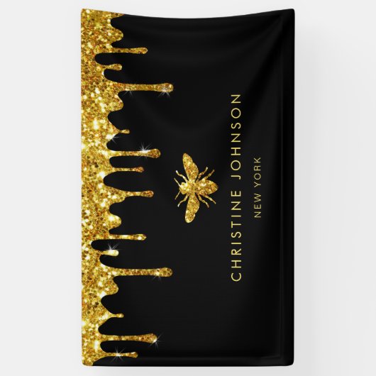 honingdruppels voor goudglitter spandoek (Verticaal)