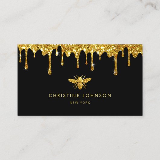 honingdruppels voor goudglitter visitekaartje (Voorkant)
