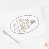  honingetiket bij 16 en 32 oz Queenline Ovale Sticker (Envelop)