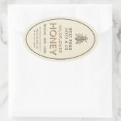 honingetiket bij 16 en 32 oz Queenline Ovale Sticker (Tas)