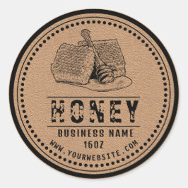 Honingetiket kraft | Honing-Logo Ronde Sticker