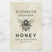 Honingetiket met honingbij en achtergrond voedselcontainer etiket (Enkel label)