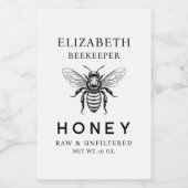 Honingetiket met honingbij voedselcontainer etiket (Enkel label)