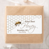 Honingetiket met Honingraat, druppel en bijen Etiket (Insitu)