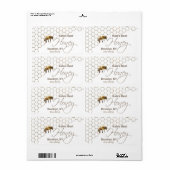 Honingetiket met Honingraat, druppel en bijen Etiket (Full Sheet)
