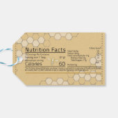 Honingetiket met voedingsfeiten Honeycomb Yellow Cadeaulabel (Achterkant Horizontaal)