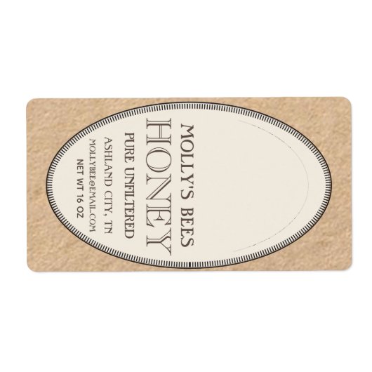  honingetiket op Kraft Etiket (Voorkant)