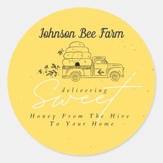 Honingetiket Ronde Sticker (Voorkant)