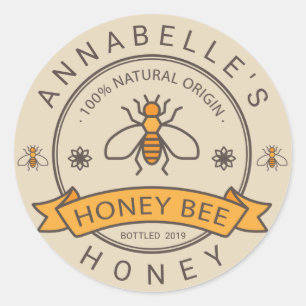 Honingetiket Ronde Sticker