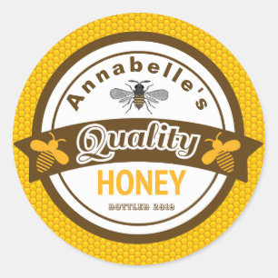 Honingetiket Ronde Sticker