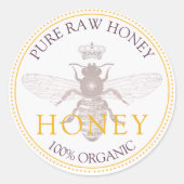 Honingetiket Ronde Sticker (Voorkant)