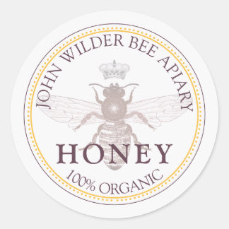 Honingetiket van de bijenteelt ronde sticker