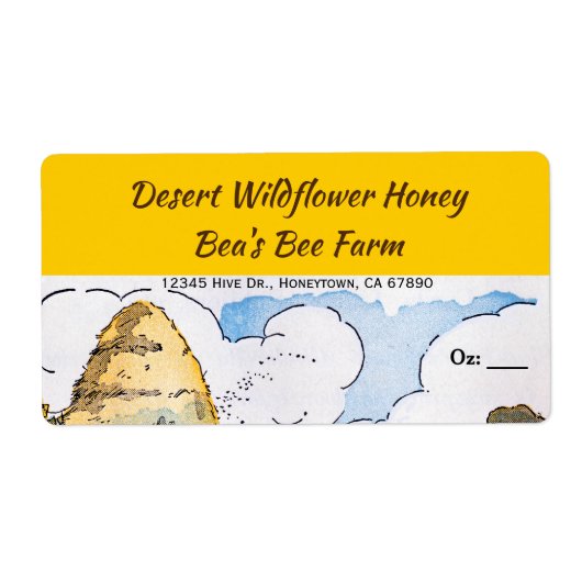  honingetiketten op Beehive Editable Etiket (Voorkant)