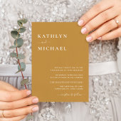 Honinggoud moderne typografie in één keer kaart