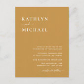 Honinggoud QR-code in één modern huwelijk Uitnodiging Briefkaart (Voorkant)