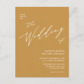 Honinggoud QR-code in één modern huwelijk Uitnodiging Briefkaart (Voorkant)