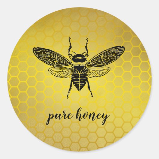 Honinggouden bijenverkoper Apiarist  Ronde Sticker (Voorkant)