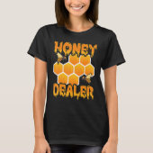 Honinghandelaar Honeycomb Bijennetbijenteelt T-shirt (Voorkant)