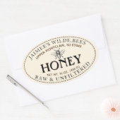 Honingheraldic Bee Oval Sticker met gedopte rand (Envelop)