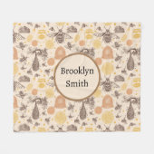 honinghommel fleece deken (Voorkant (Horizontaal))