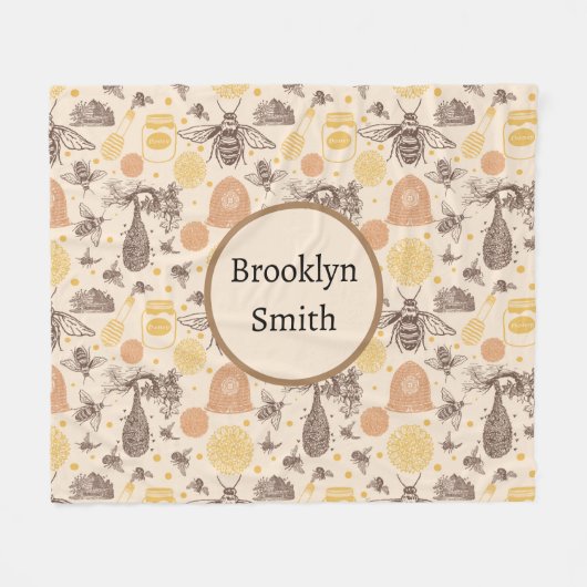 honinghommel fleece deken (Voorkant (Horizontaal))