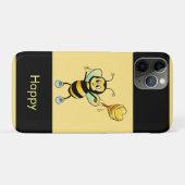 Honinghommel op zwarte en gouden beige Case-Mate iPhone case (Achterkant (horizontaal))