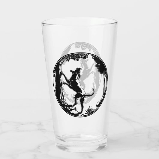 Honinghond van honden Glass Hond Dog Glassen op ma Glas (Achterkant)
